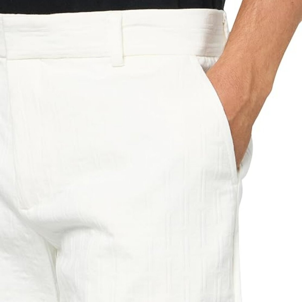 NWT 36 MR TURK Lawrence Men's Flat Front Shorts -- White Wash - Picture 3 of 3